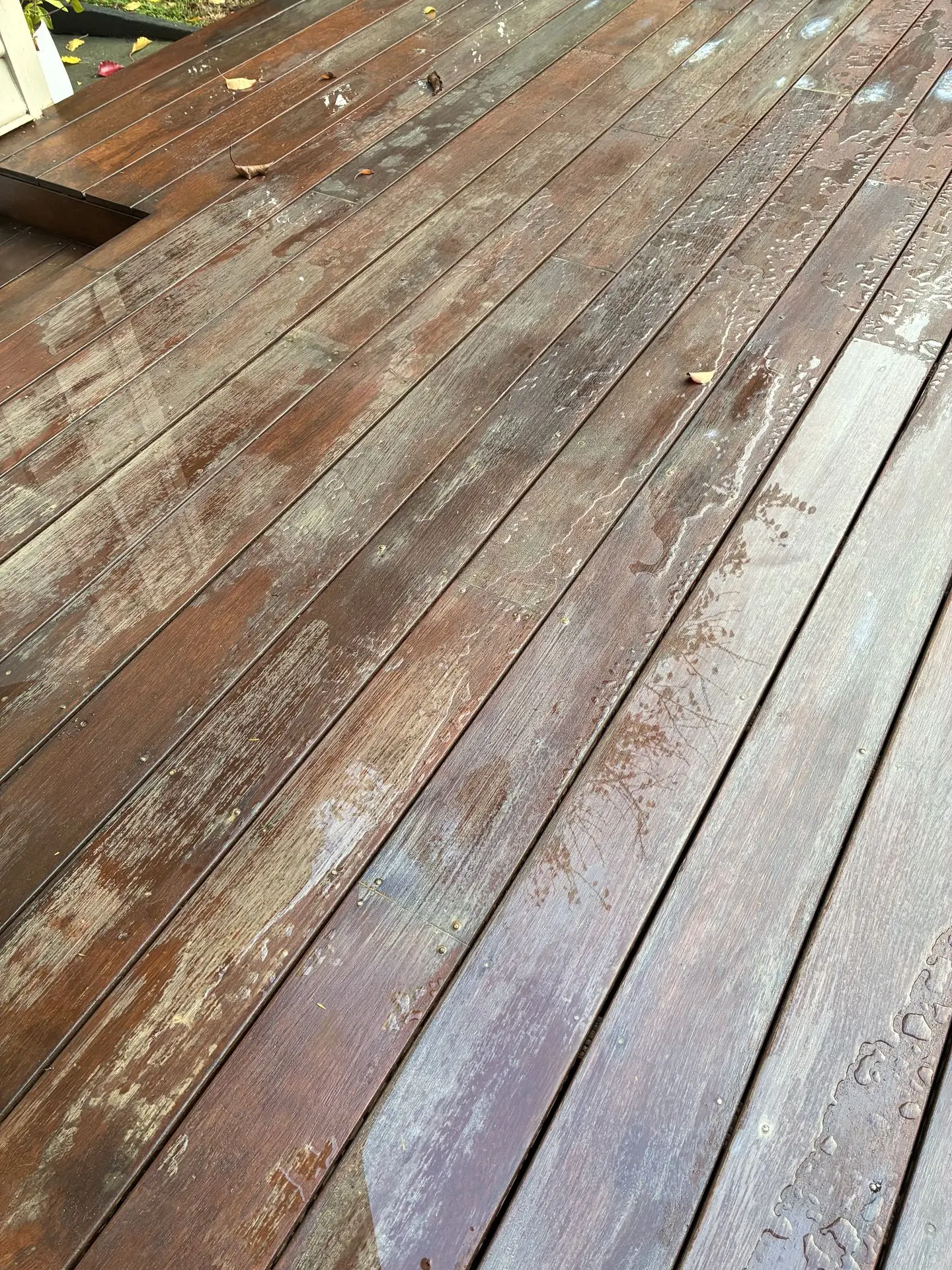 Water whitening in water based decking oils