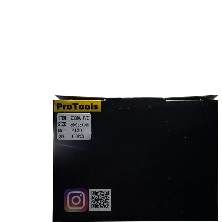 ProTools 80 x 133mm P120 14-Hole Sanding Sheets - 100 Pack Box