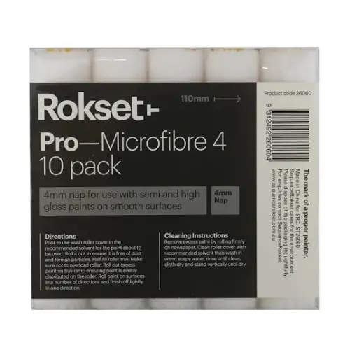 Rokset Pro Microfibre Mini Roller – 110mm, 10 Pack
