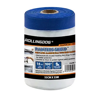 ROLLINGDOG PAINTERS-SHIELD PRE-TAPED MASKING FILM 55CMX33M  