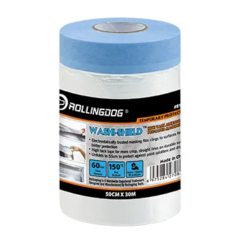 ROLLINGDOG WASH-SHIELD PRE-TAPED MASKING FILM 150CMX30M 
