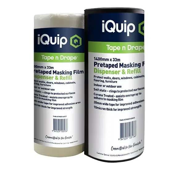 1800mm X 33M Pretaped Masking Film & Disp | IQUIP
