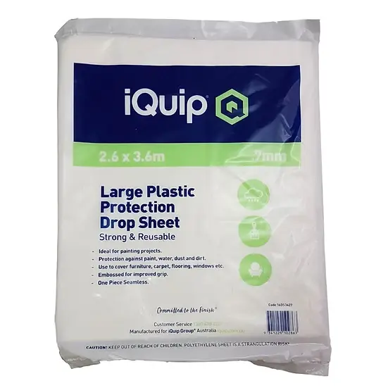 iQuip Plastic Drop Sheet – 3.6 x 2.4m