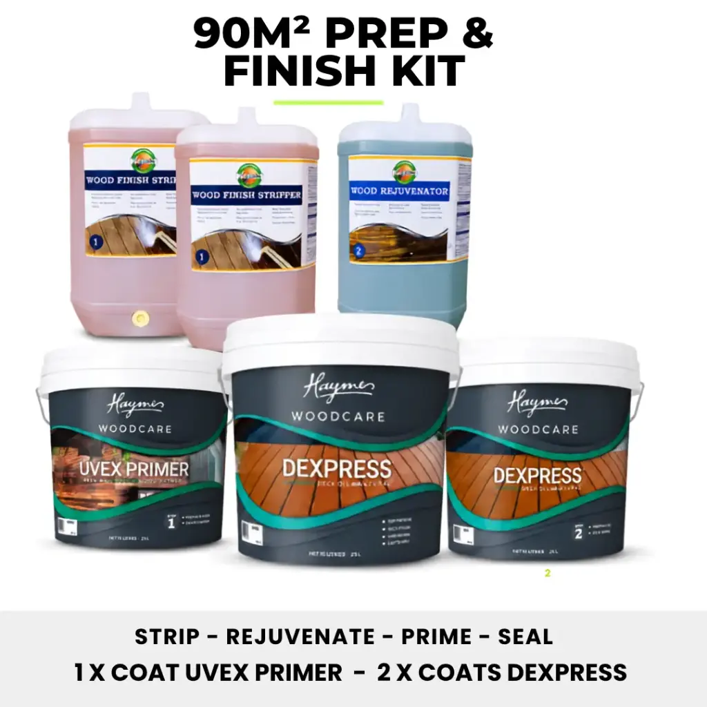 Strip, Rejuvenate, Prime & Seal Timber Deck Kit Polished Look (90m²)