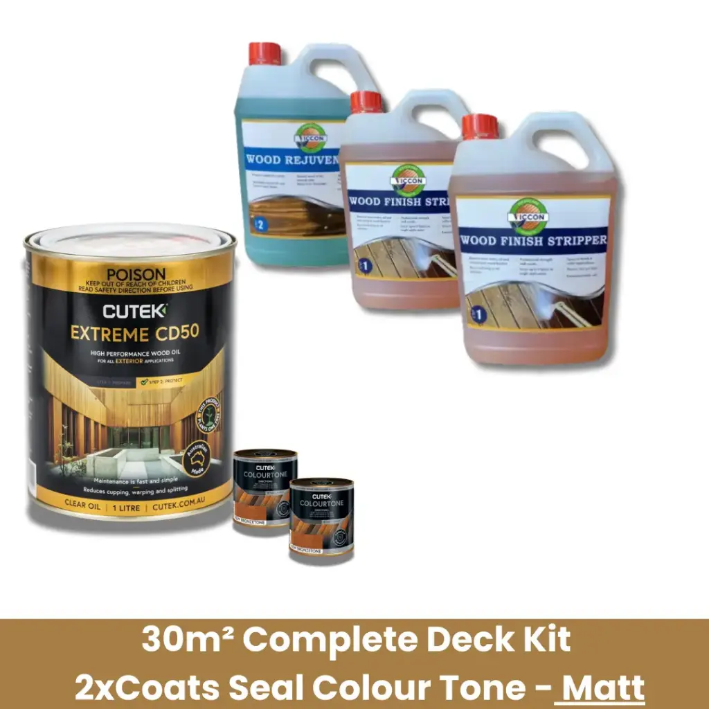 Strip, Rejuvenate & Oil Timber Deck Kit Matt Look (30m²) 