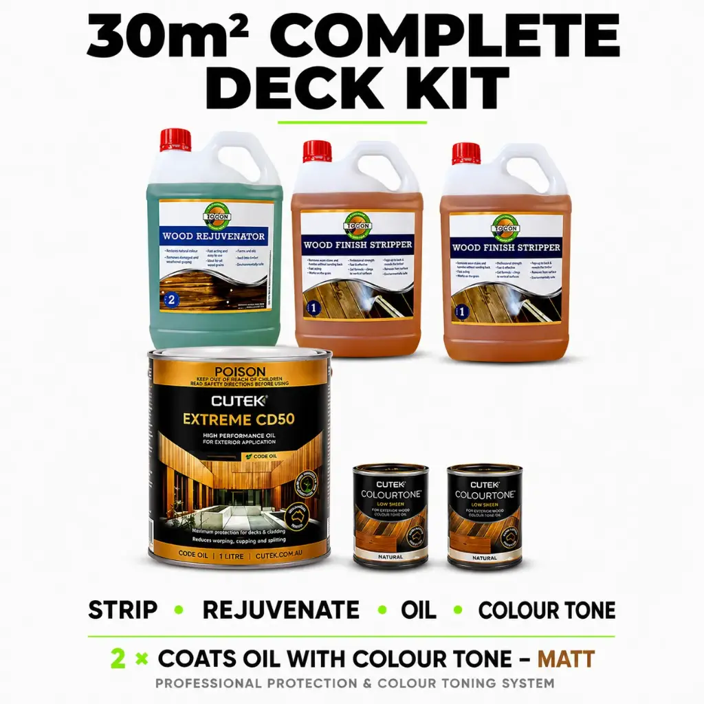 Strip, Rejuvenate & Oil Timber Deck Kit Matt Look (30m²) 