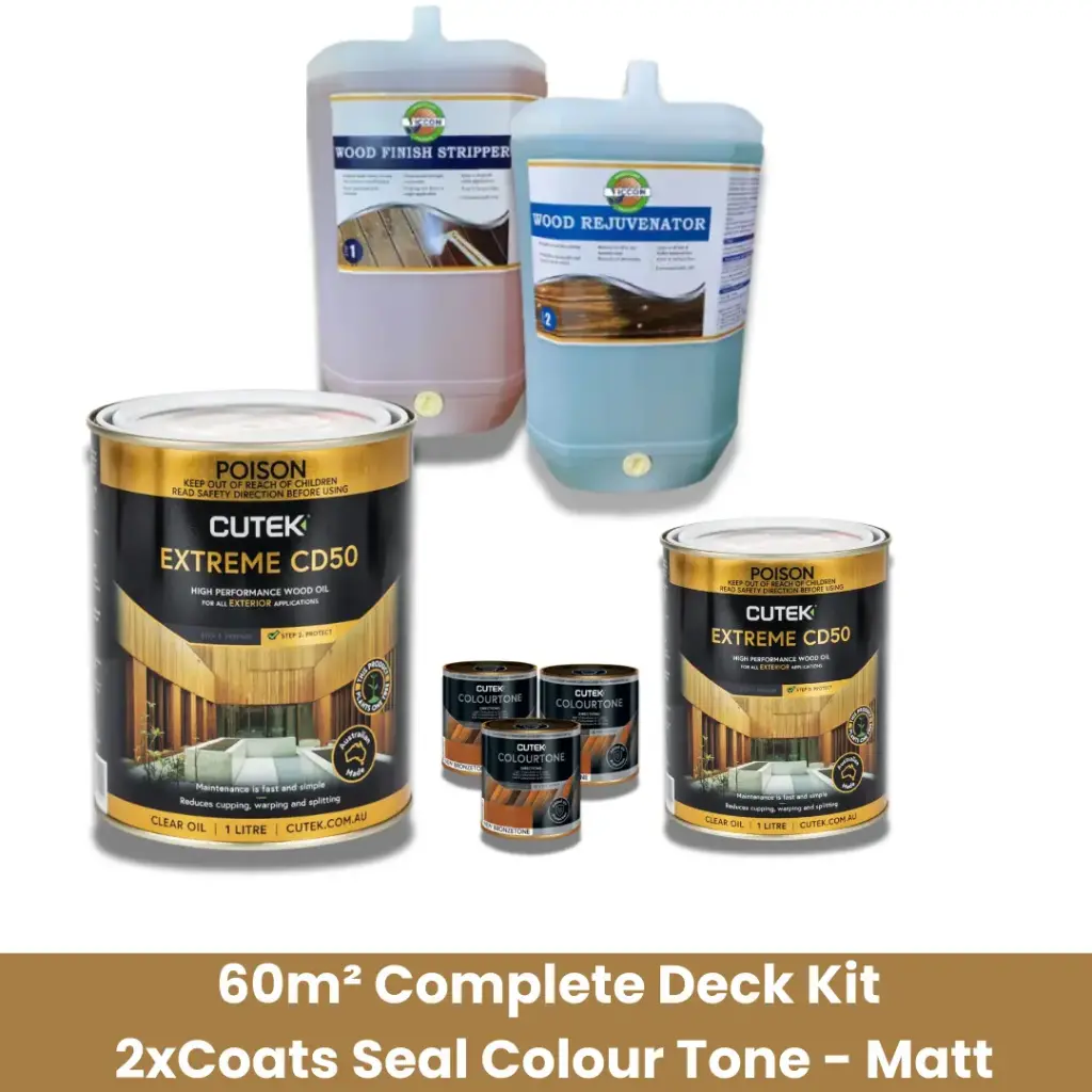 Strip, Rejuvenate & Oil Timber Deck Kit Matt Look (60m²) 