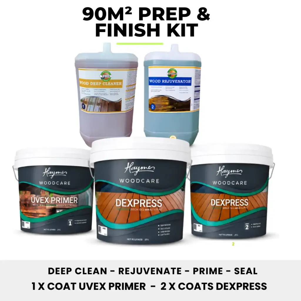 Deep Clean, Rejuvenate, Prime & Seal - Old Bare & New Decks Polished Look (90m²)