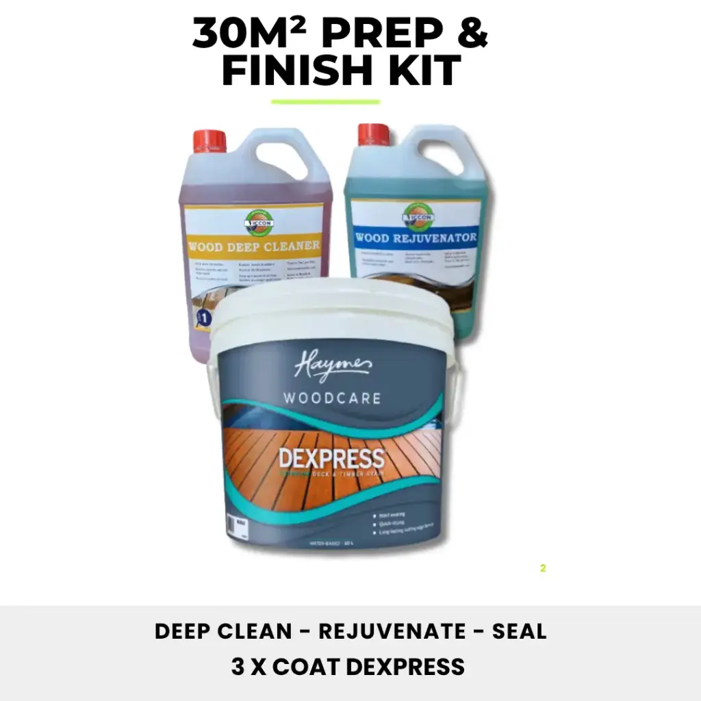 Deep Clean, Rejuvenate & Seal - Old Bare & New Decks Polished Look (30m²)