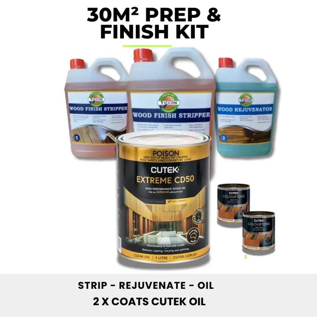 Strip, Rejuvenate & Oil Timber Deck Kit Matt Look (30m²)