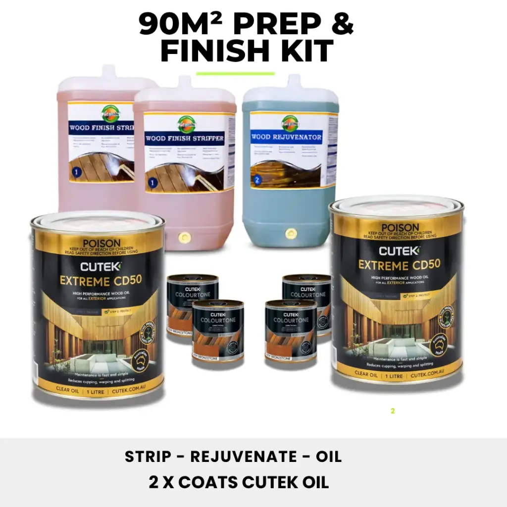 Strip, Rejuvenate & Oil Timber Deck Kit Matt Look (90m²)