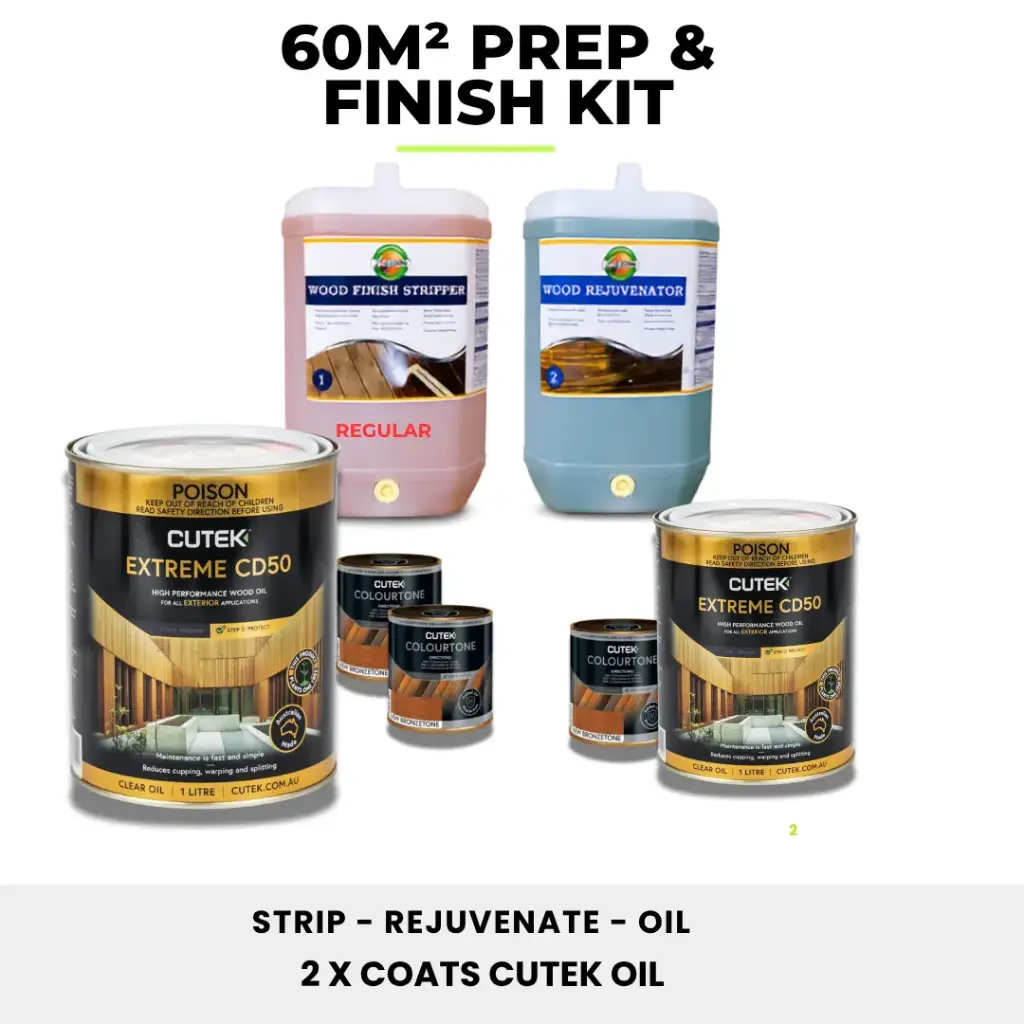 Strip, Rejuvenate & Oil Timber Deck Kit Matt Look (60m²)