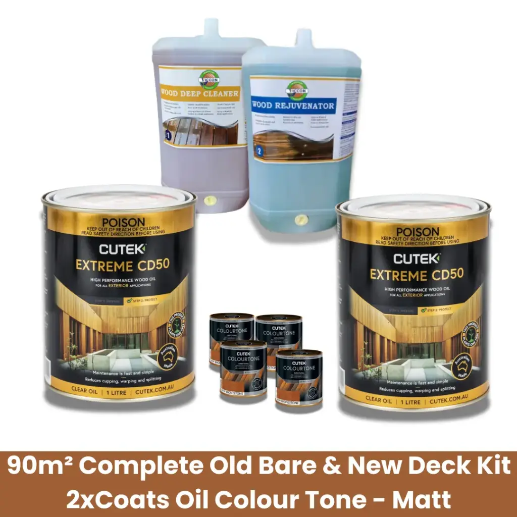 Deep Clean, Rejuvenate & Oil - Old Bare & New Decks Matt Look (90m²)   